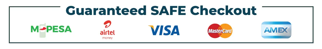M-Pesa, Airtel Money, Visa, Mastercard, Amex